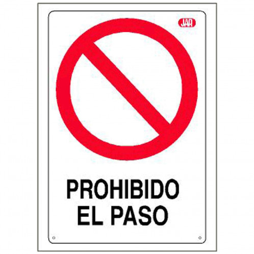 Pz. Jar señalizacion cartel obra prohibido paso
