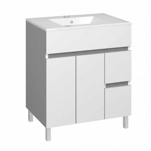 Mueble de baño Baho MATTY blanco 70 cm con armario y 2 cajones