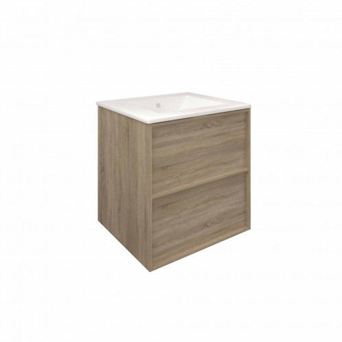 Mueble de baño suspendido Baho FRAME roble natural 60 cm con 2 cajones
