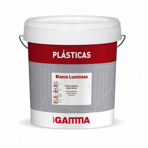 Bote Gamma pintura plastica blanco luminoso 20kg