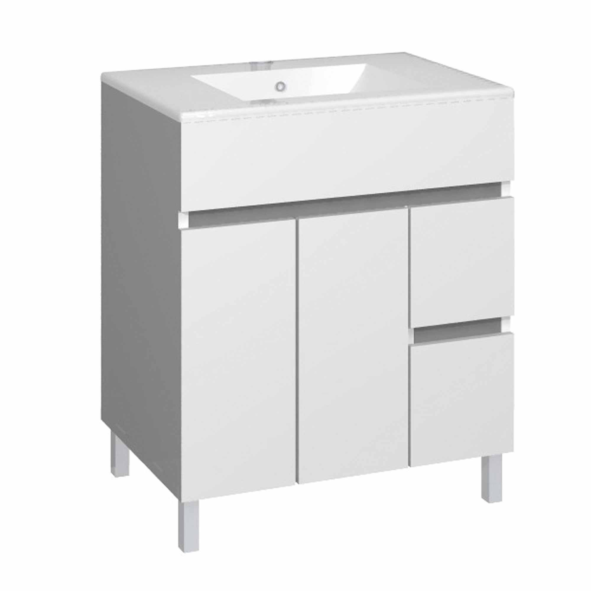 Mueble de baño Baho MATTY blanco 70 cm con armario y 2 cajones - Grup Gamma