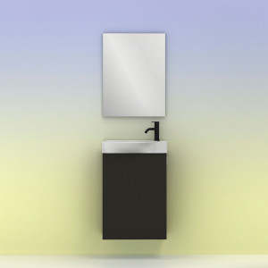 Conjunto Amizuva MIKA con espejo antracita 45 cm