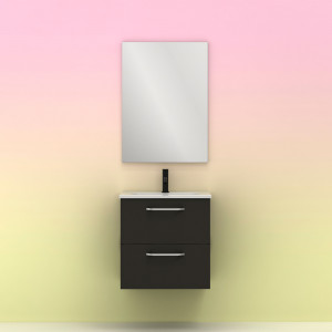 Conjunto Amizuva HONE con espejo antracita 50 cm