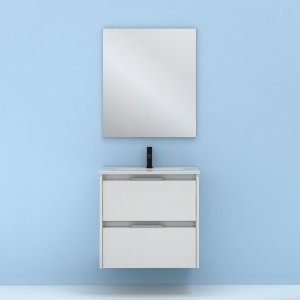 Conjunto Amizuva SUKI con espejo blanco 2 cajones 60 cm