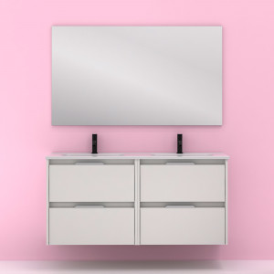 Conjunto Amizuva SUKI con espejo blanco 4 cajones 120 cm