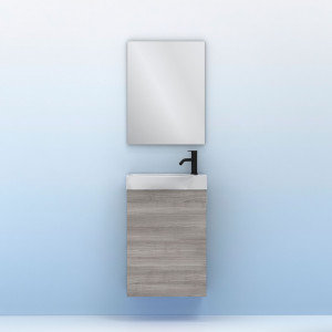 Conjunto Amizuva MIKA con espejo gris arenado 45 cm