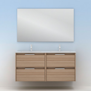 Conjunto Amizuva SUKI con espejo nogal arenado 4 cajones 120 cm