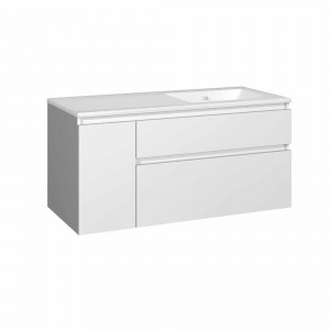 Mueble de baño suspendido Baho MANNING asimétrico blanco brillo 120 cm