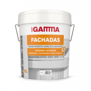 Bote Gamma pintura acrilicos blanco fachadas liso 15l.
