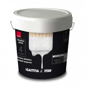 Bote pintura plastica blanco Gamma-titan exterior-fachadas 15 litros