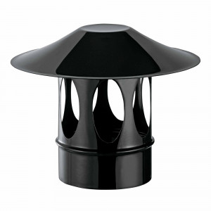 Sombrerete Bofill antiviento vitrificado negro mate d.150 mm