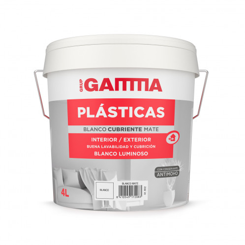 Bote Gamma pintura plastica blanco cubriente 5kg