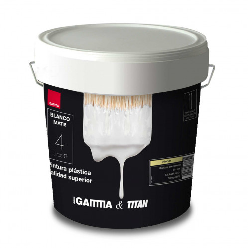 Bote pintura plastica blanco Gamma-titan interior 4 litros