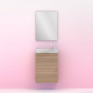 Conjunto Amizuva MIKA con espejo nogal arenado 45 cm
