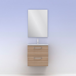 Conjunto Amizuva HONE con espejo nogal arenado 50 cm